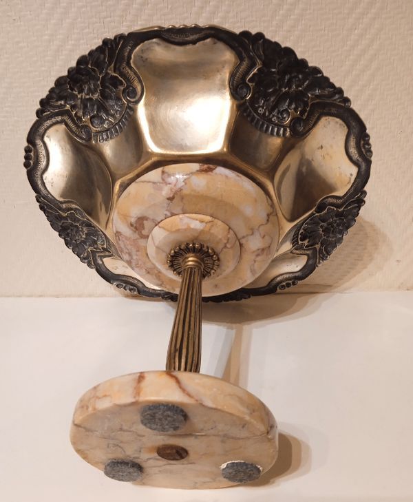 Copper and marble standing cup