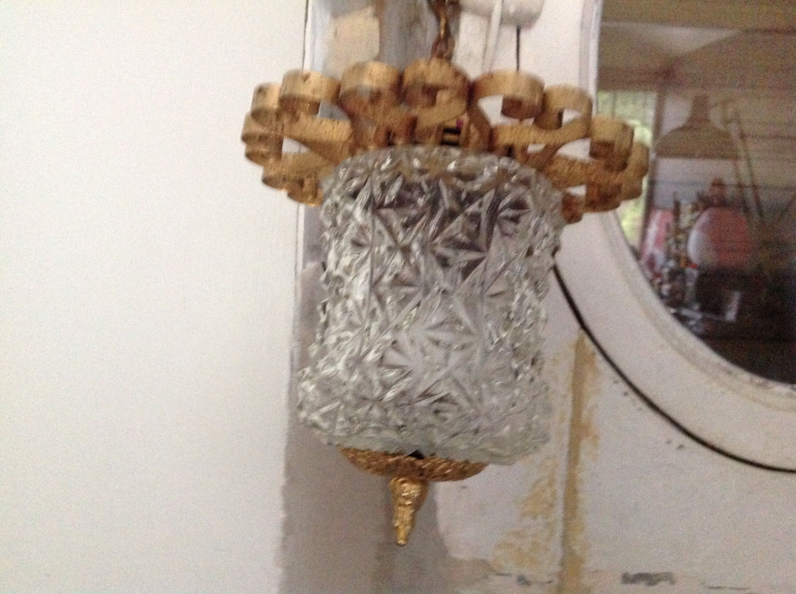 Glass and brass hanging
