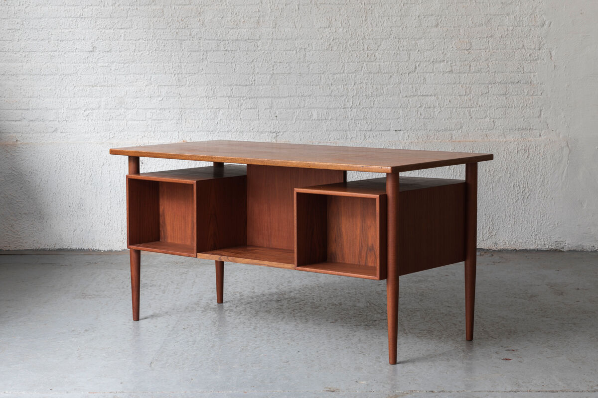Freestanding writing desk in teak, Danish design, 1950s