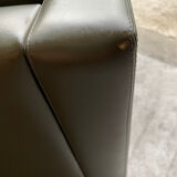 2-seater sofa and 2 armchairs set Pfister for Knoll khaki leather