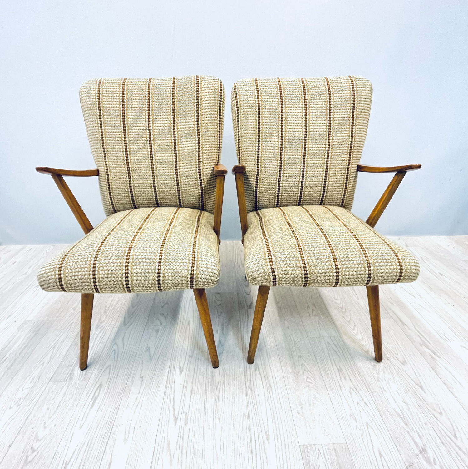 A pair vintage Cocktail chairs with stripes