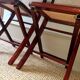 Folding wooden chairs and cannage