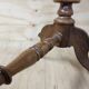Antique walnut sewing table (19th century) Biedermeier side table
