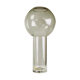 A modernist vase in clear glass.