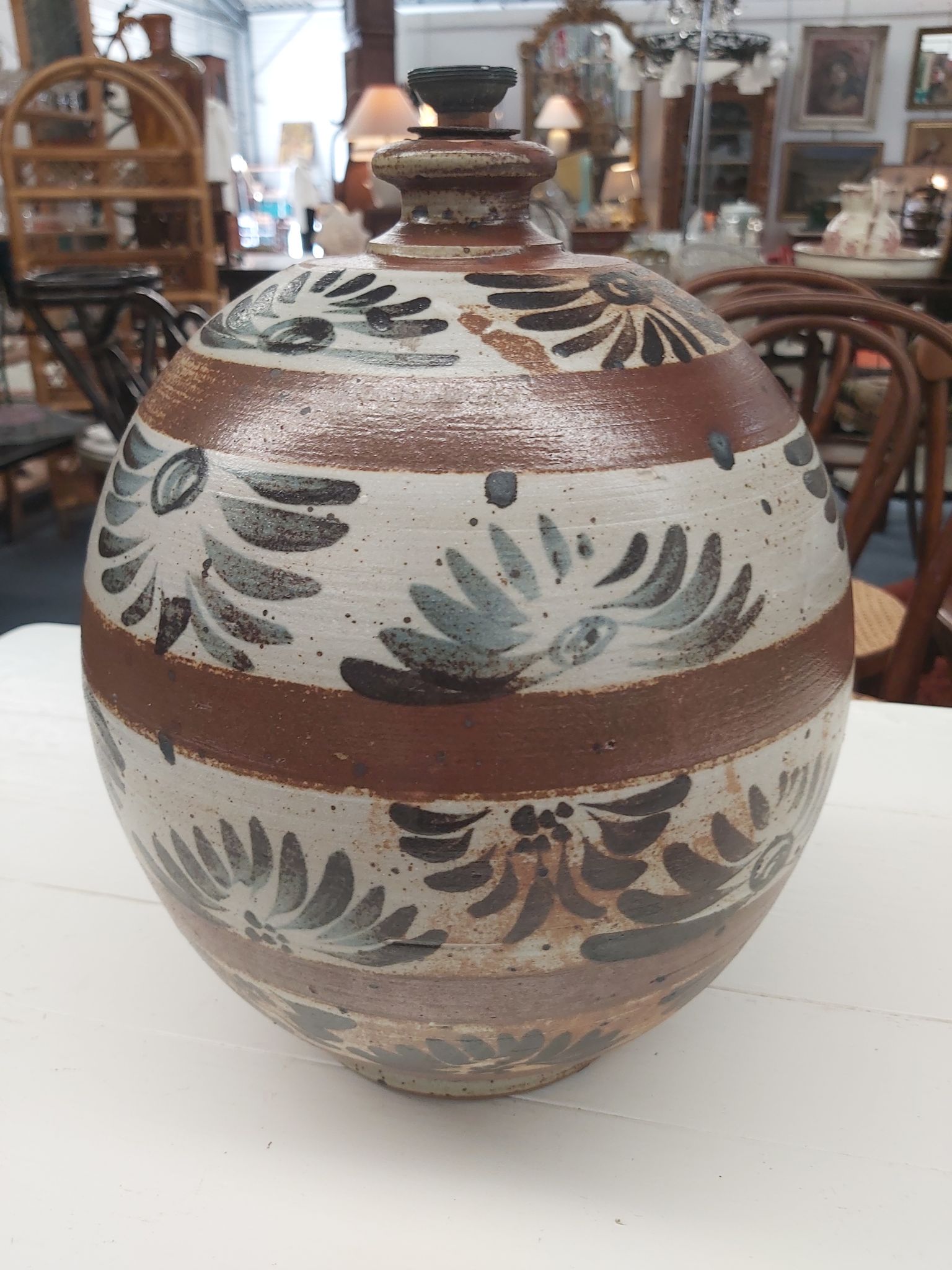 Ceramic lamp foot signed Patrick Lefebvre