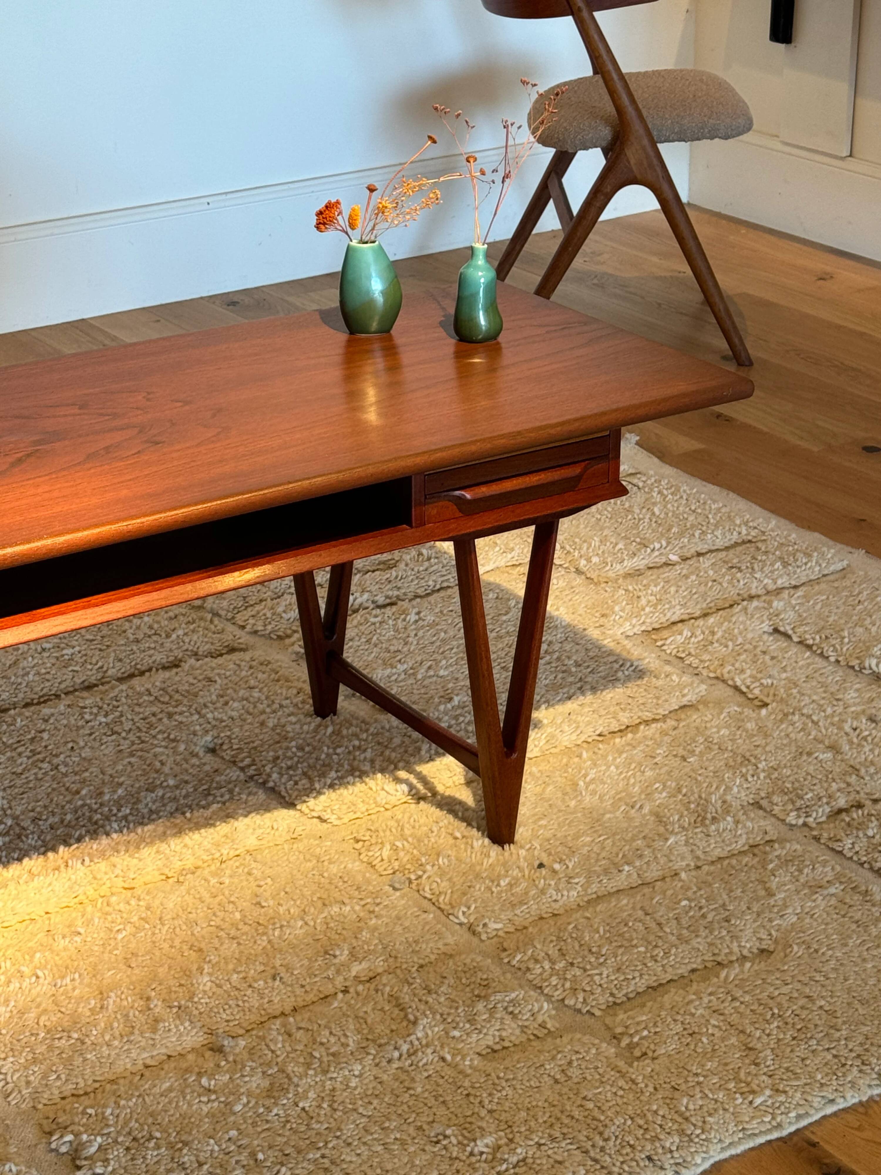 Vintage Danish teak coffee table by E.W. Bach for Toften Møbelfabrik