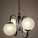 Metal and glass pendant lamp, Italy, 1970s