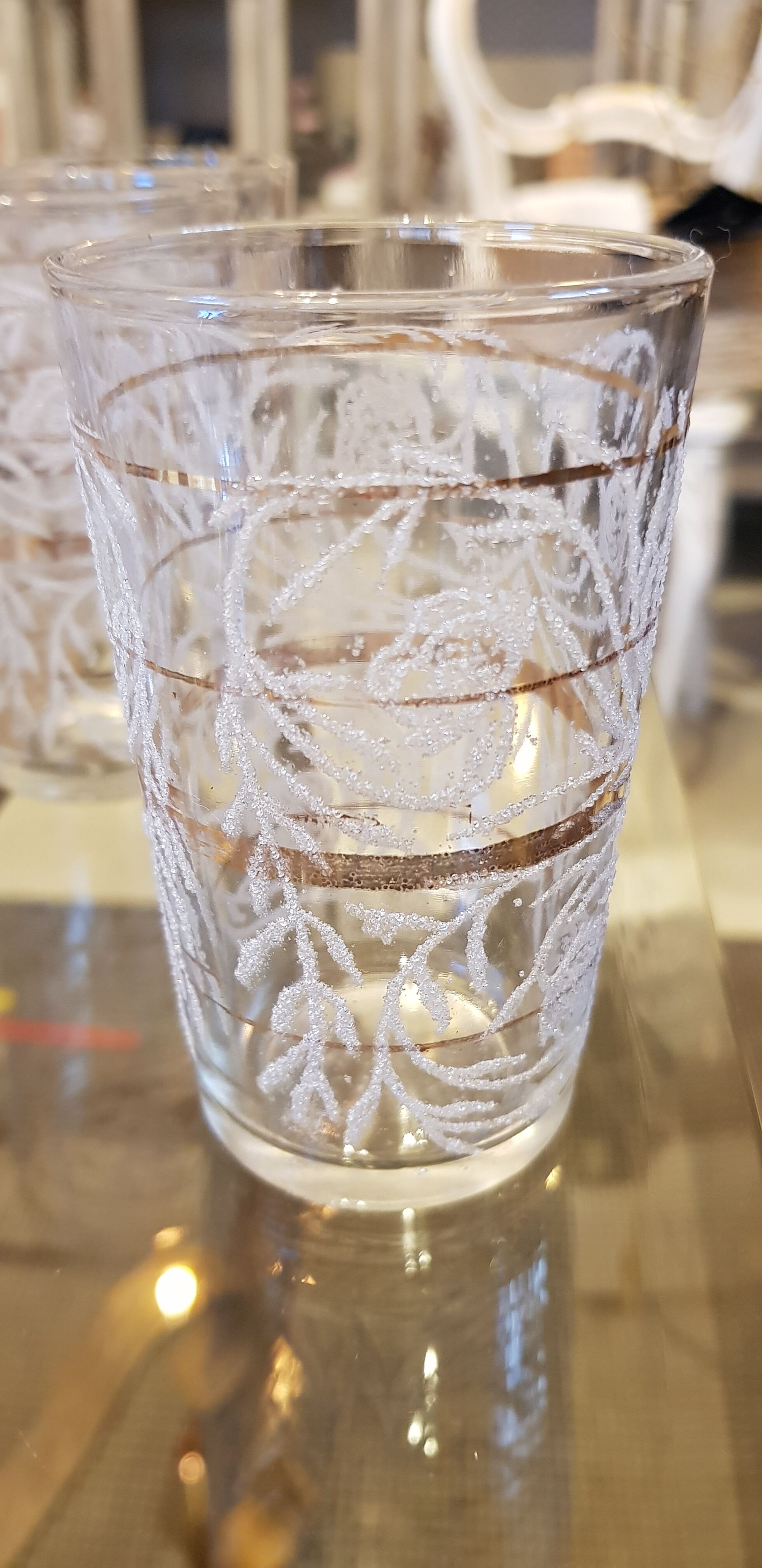 6 patterned cup glasses