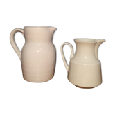 Duo of white pitchers