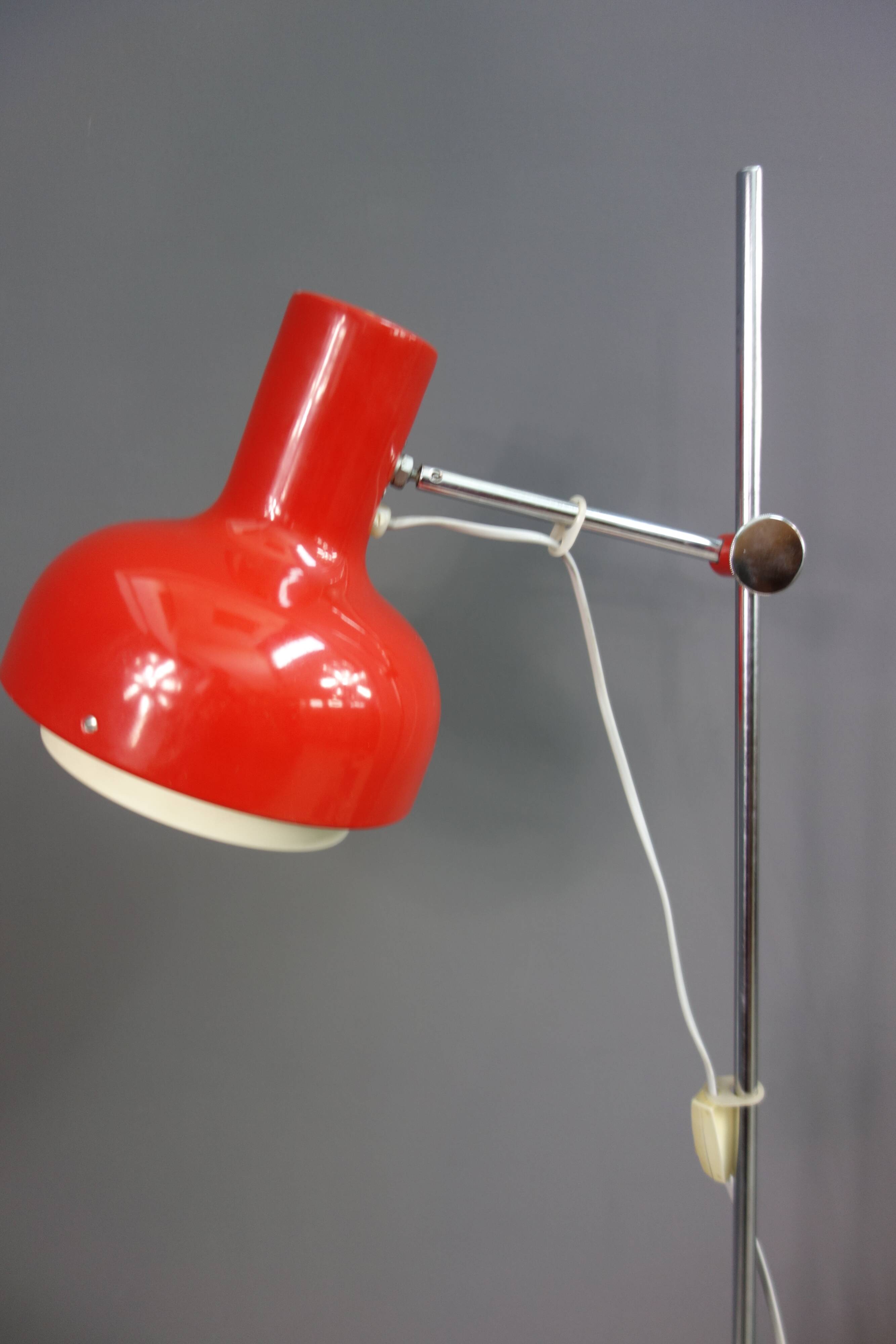 Red floorlamp by Josef Hurka 1960