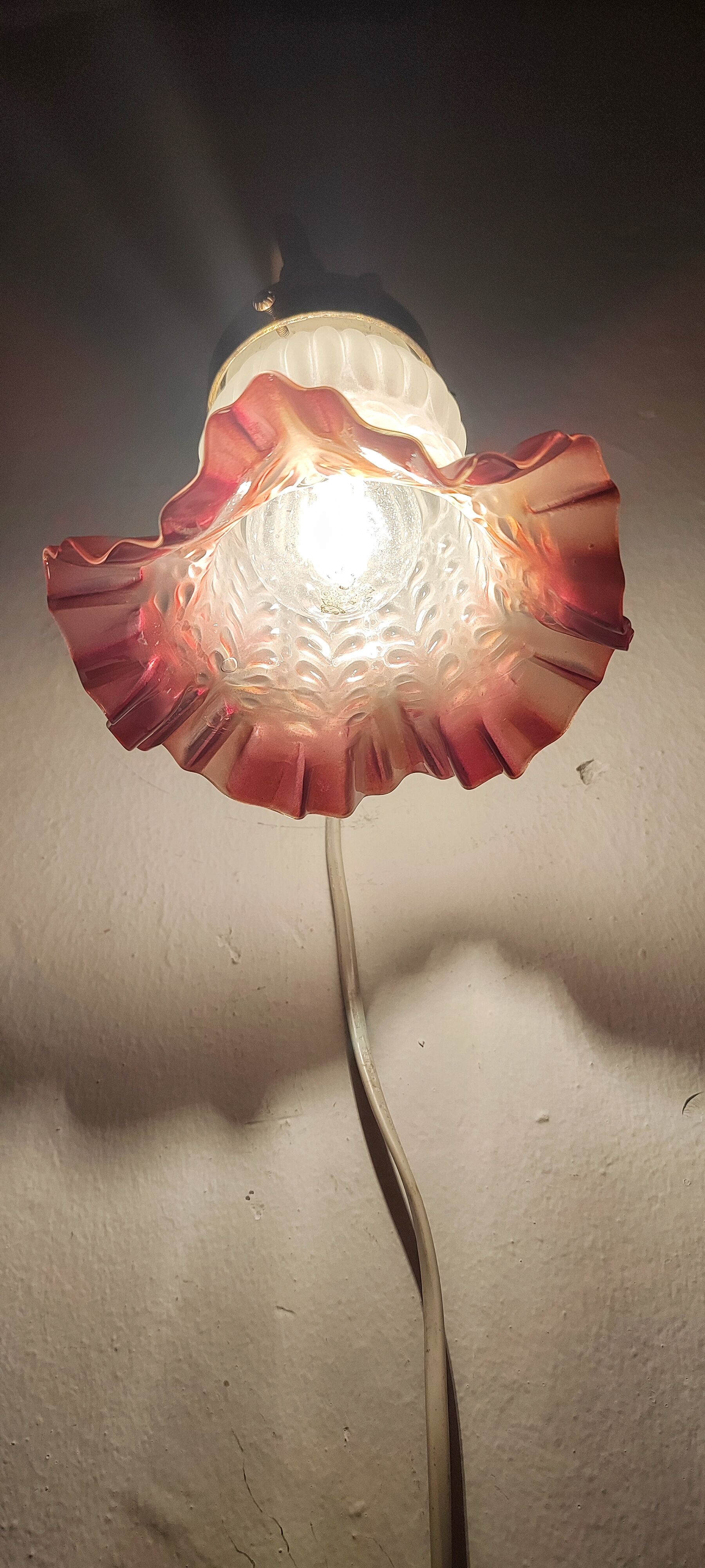 Bronze and glass wall lamp. Spain, 1940s.