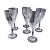 6 verres à eau, à vin en cristal d'Arques modèle Granville