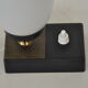 Opaline brass metal lamp 50s