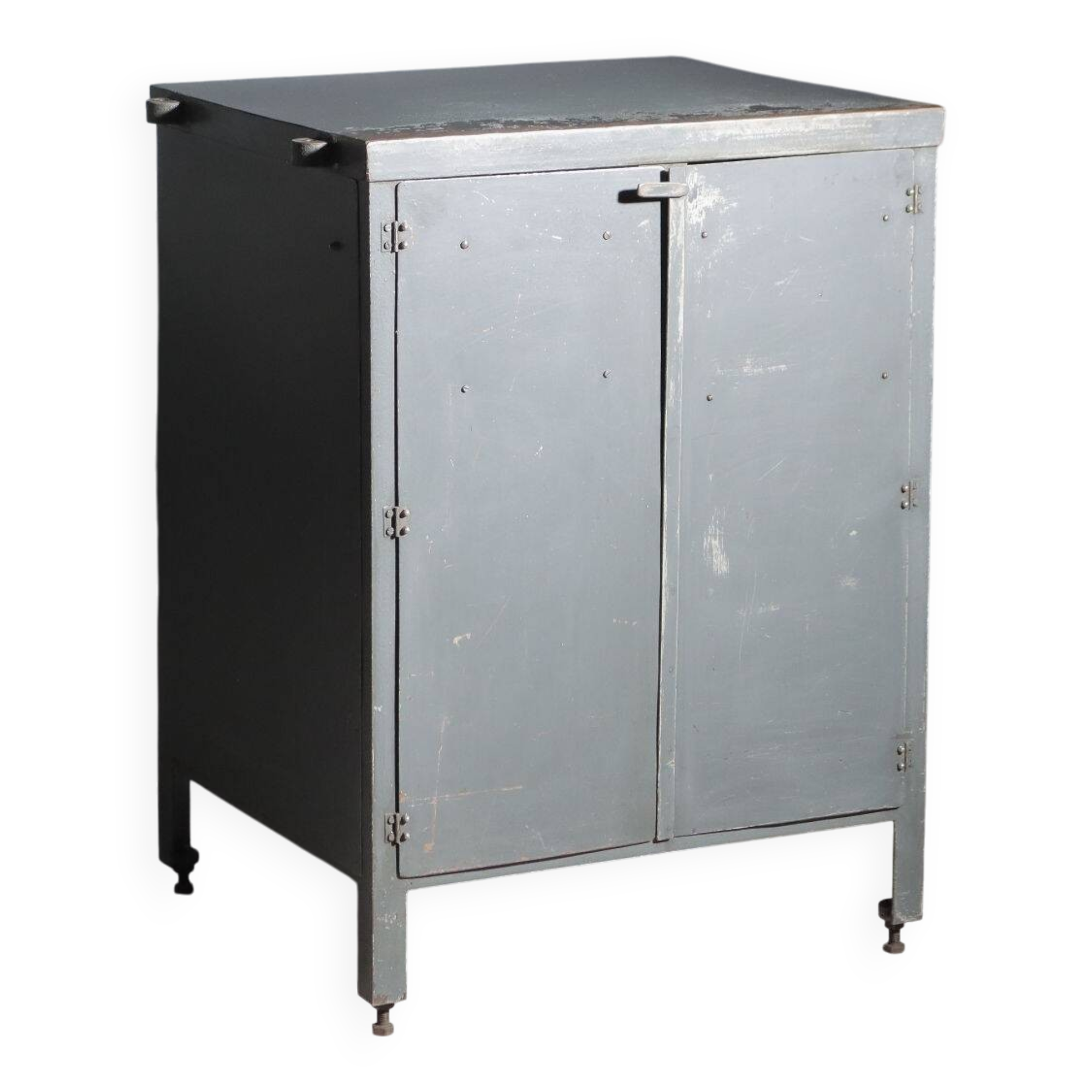 Vintage industrial furniture in wood and metal, Italy, 1960s, original