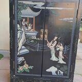 Black chinoiserie lacquer cabinet