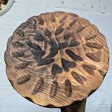 Carved wooden tripod stool