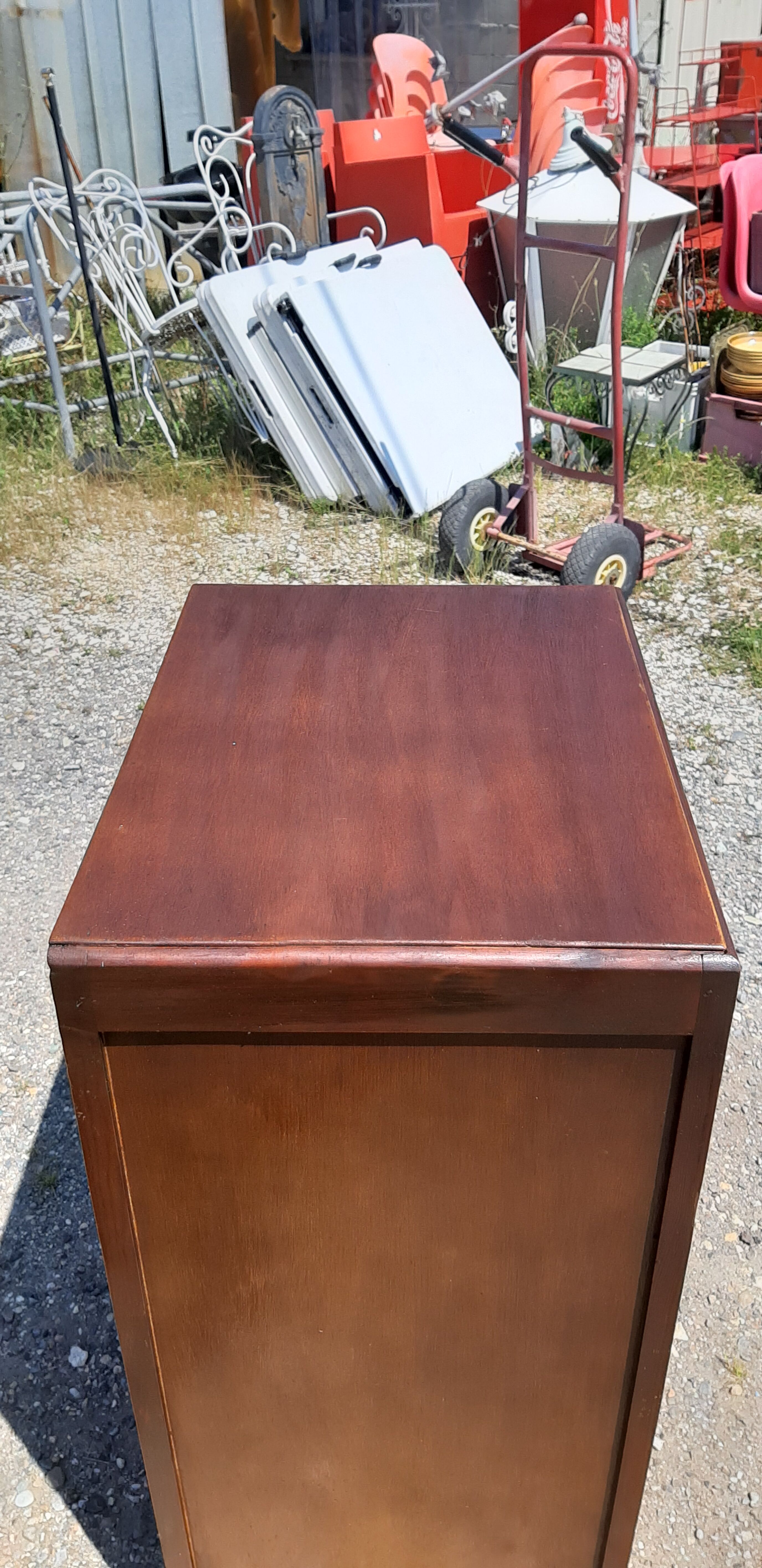 Industrial furniture Wood and Brass, 5 drawers