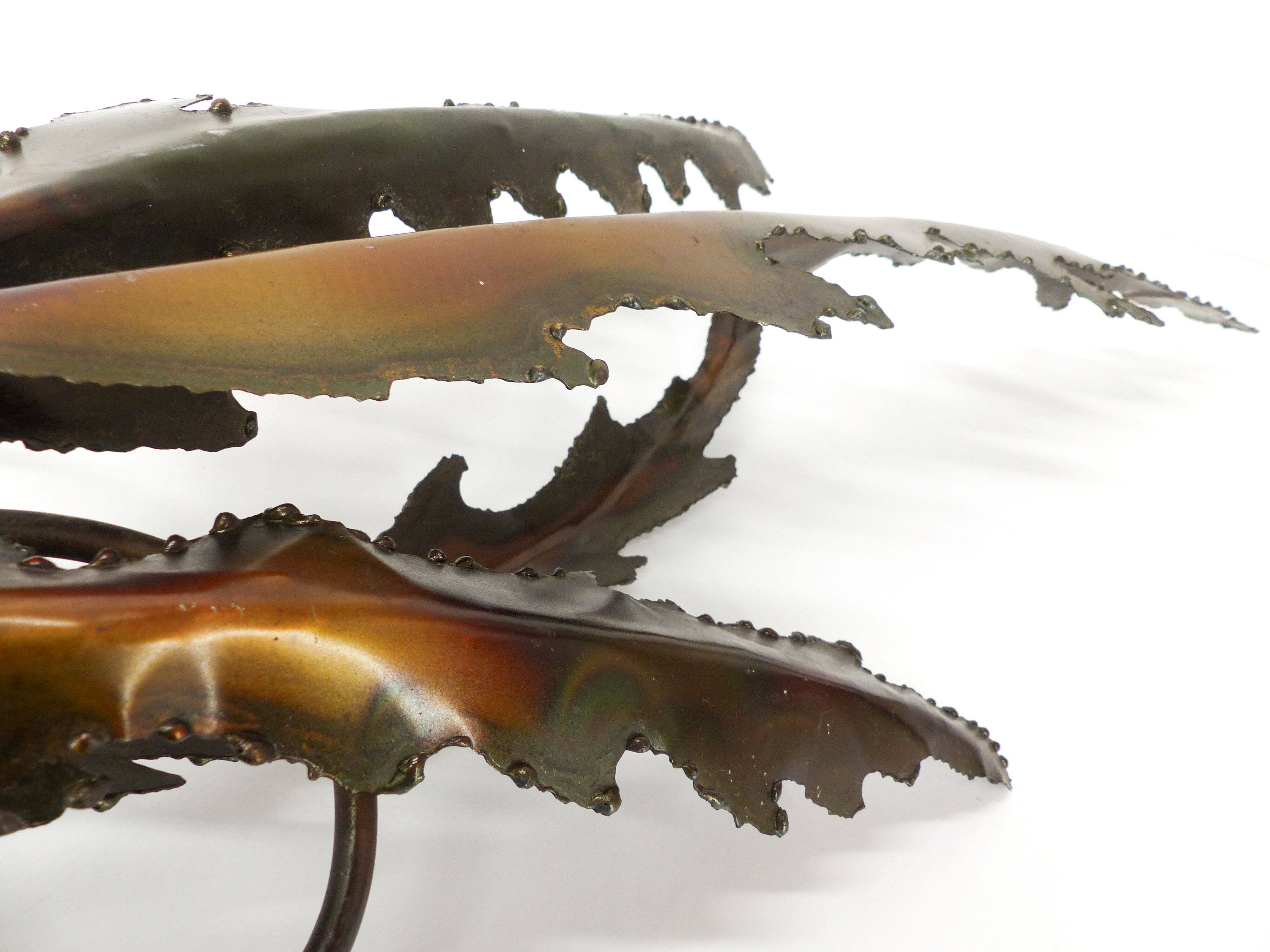 Floral brutalist wall lamp attributed to Maison Jansen 1970