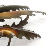 Floral brutalist wall lamp attributed to Maison Jansen 1970