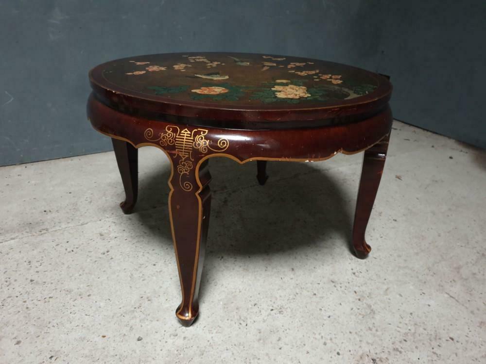 Antique Japanese coffee table with stools