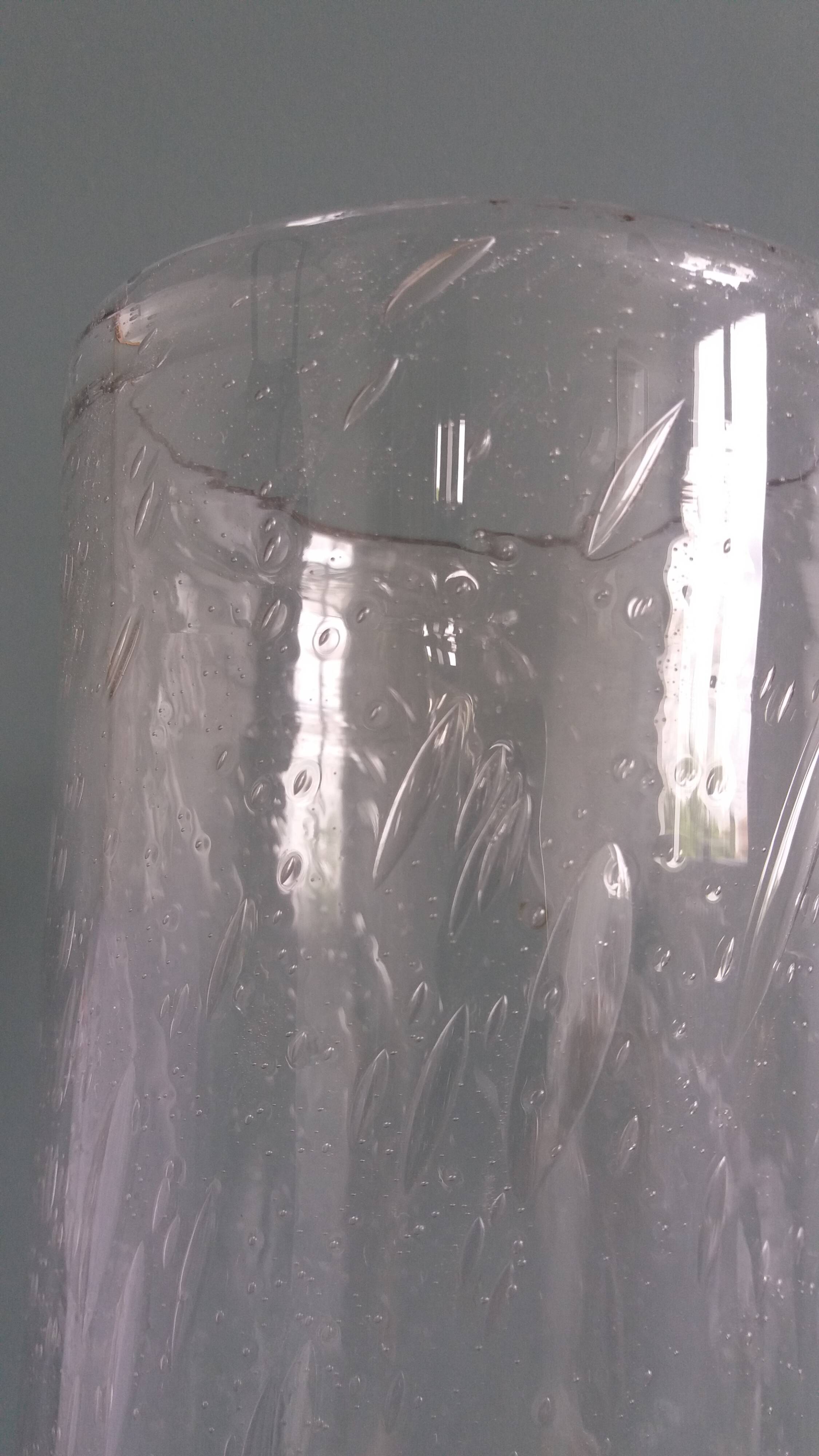 Bubble glass cylinder vase