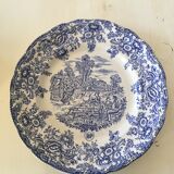 Set of 12 FLAT PLATES BP with blue country décor