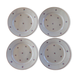 Set of 4 old flat plates Luneville