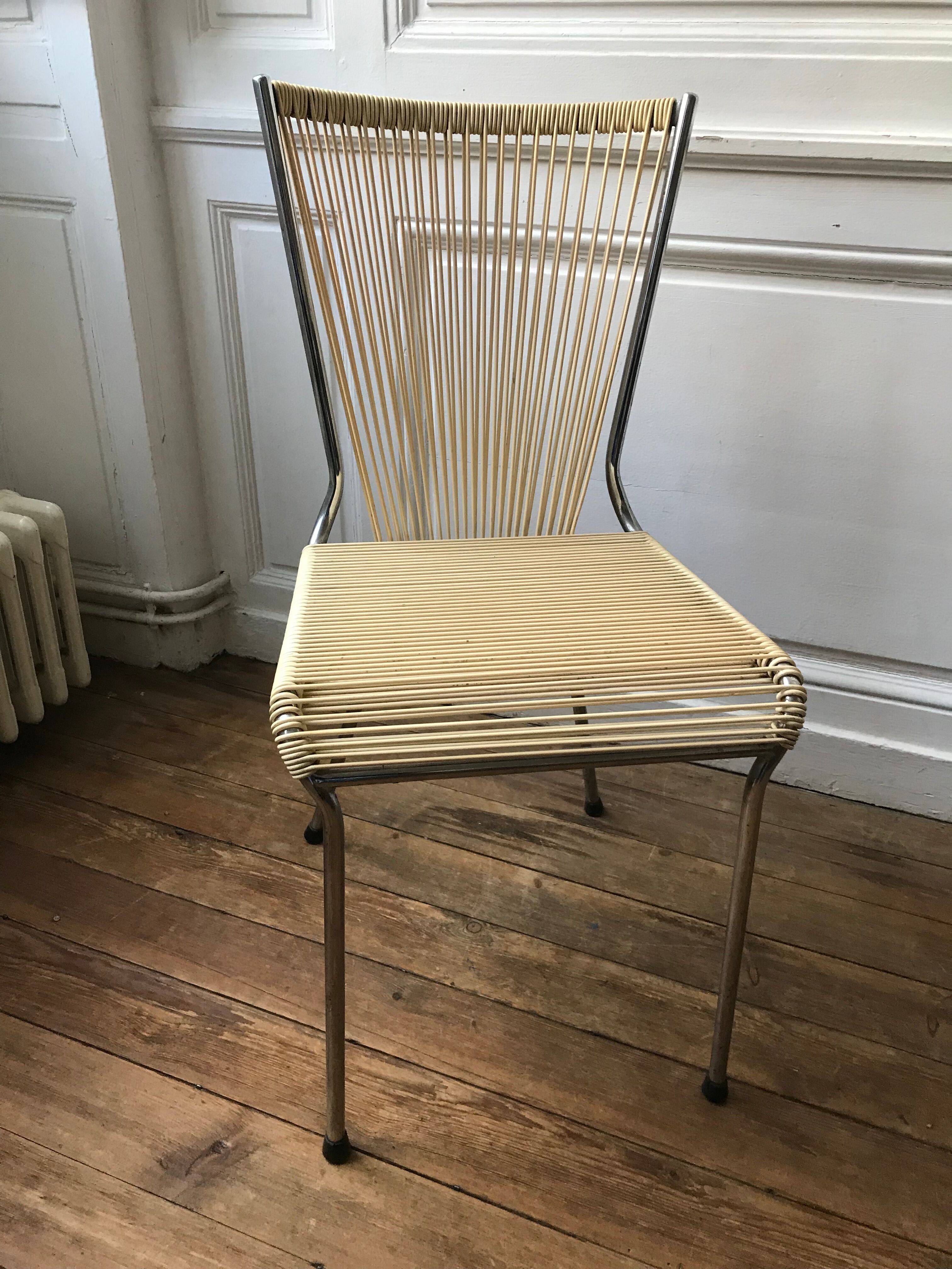 Chaise scoubidou vintage