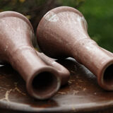Pair of vases in reeds with handles