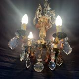 4 bronze lights and tassels chandelier