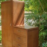 Asymmetrical oak cabinet