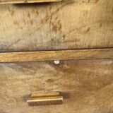 Tall chest of drawers, Art Deco weekly chest in flamed walnut, 1930-1940