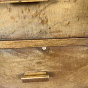 Tall chest of drawers, Art Deco weekly chest in flamed walnut, 1930-1940