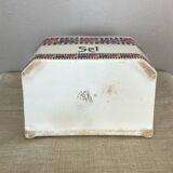 Earthenware salt cellar with rose decoration, made in Czechoslovakia, early 20th century