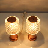 Pair of Copper Table Lamps by Kamenický Šenov, Czechoslovakia 1970