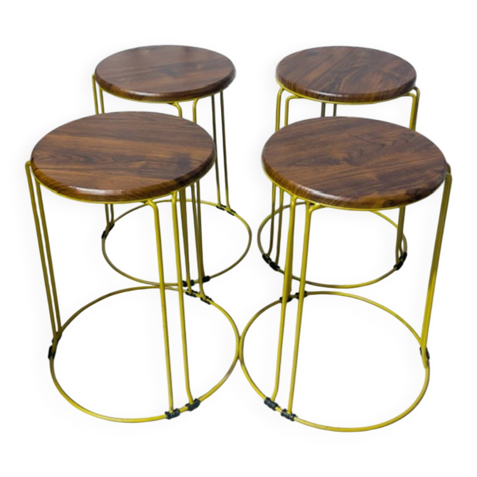 Set of 4 Hairpin Bar Stools Industrial Style