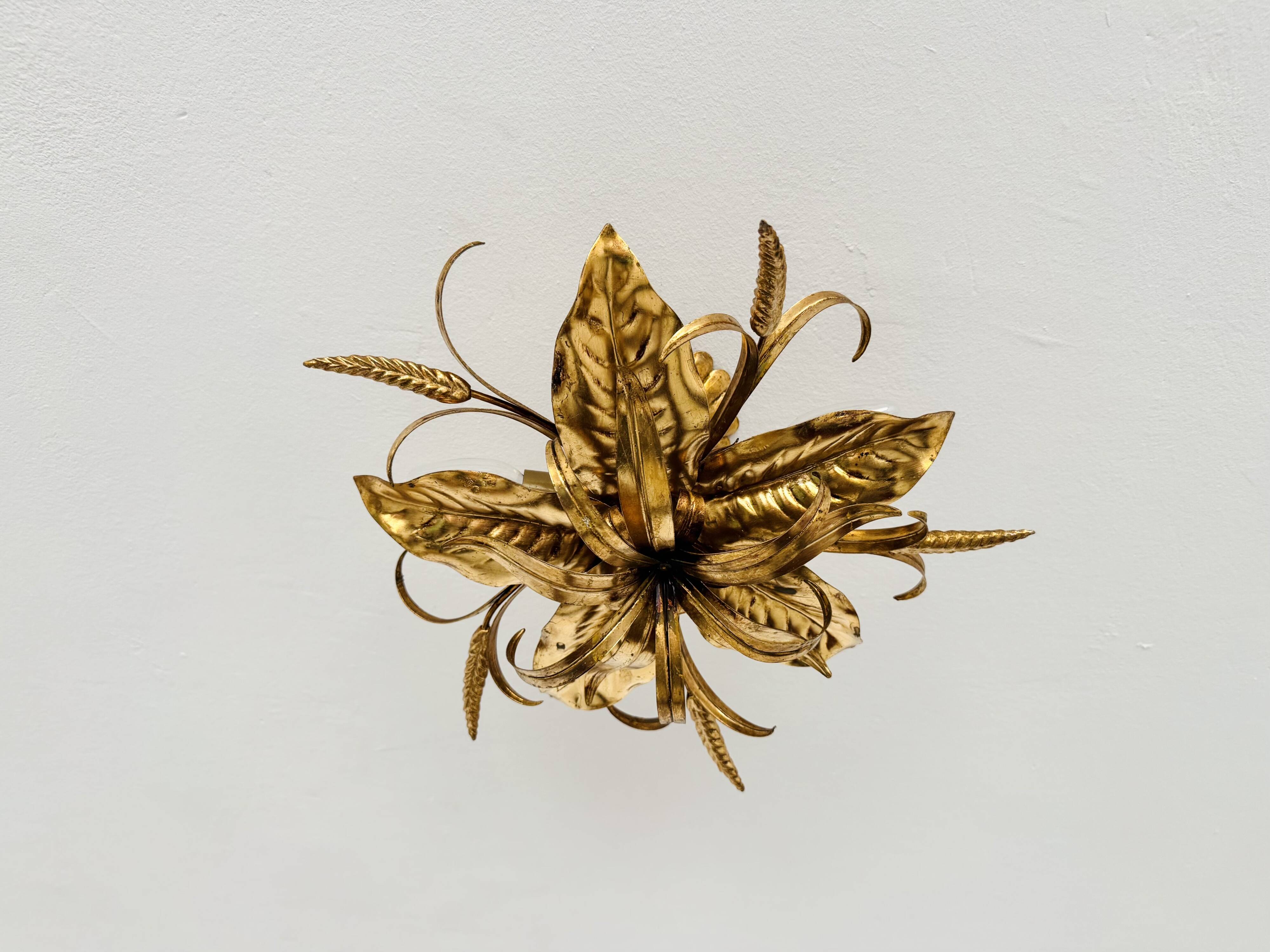 Golden Italian Hollywood Regency Chandelier by Hans Kögl