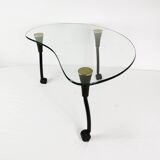 Table basse postmoderne en forme de rein, Allemagne, années 1980.
