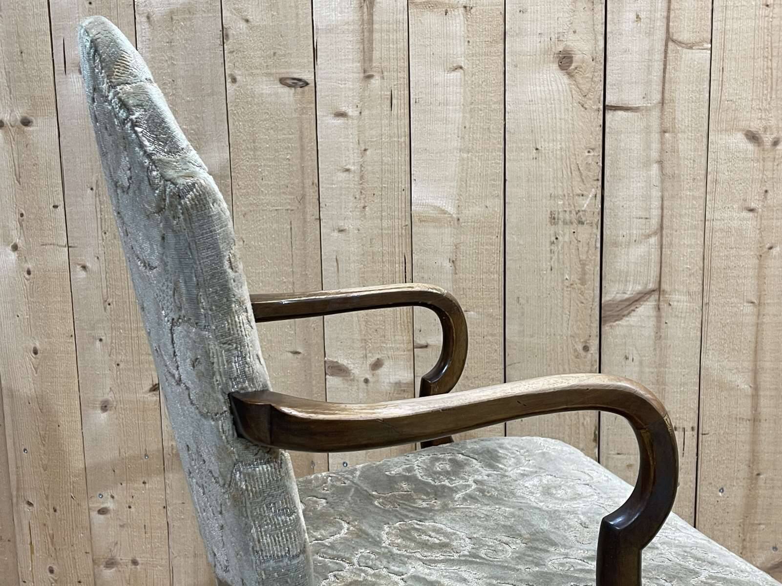 Pair of 1930s Walnut Chippendale Armchairs