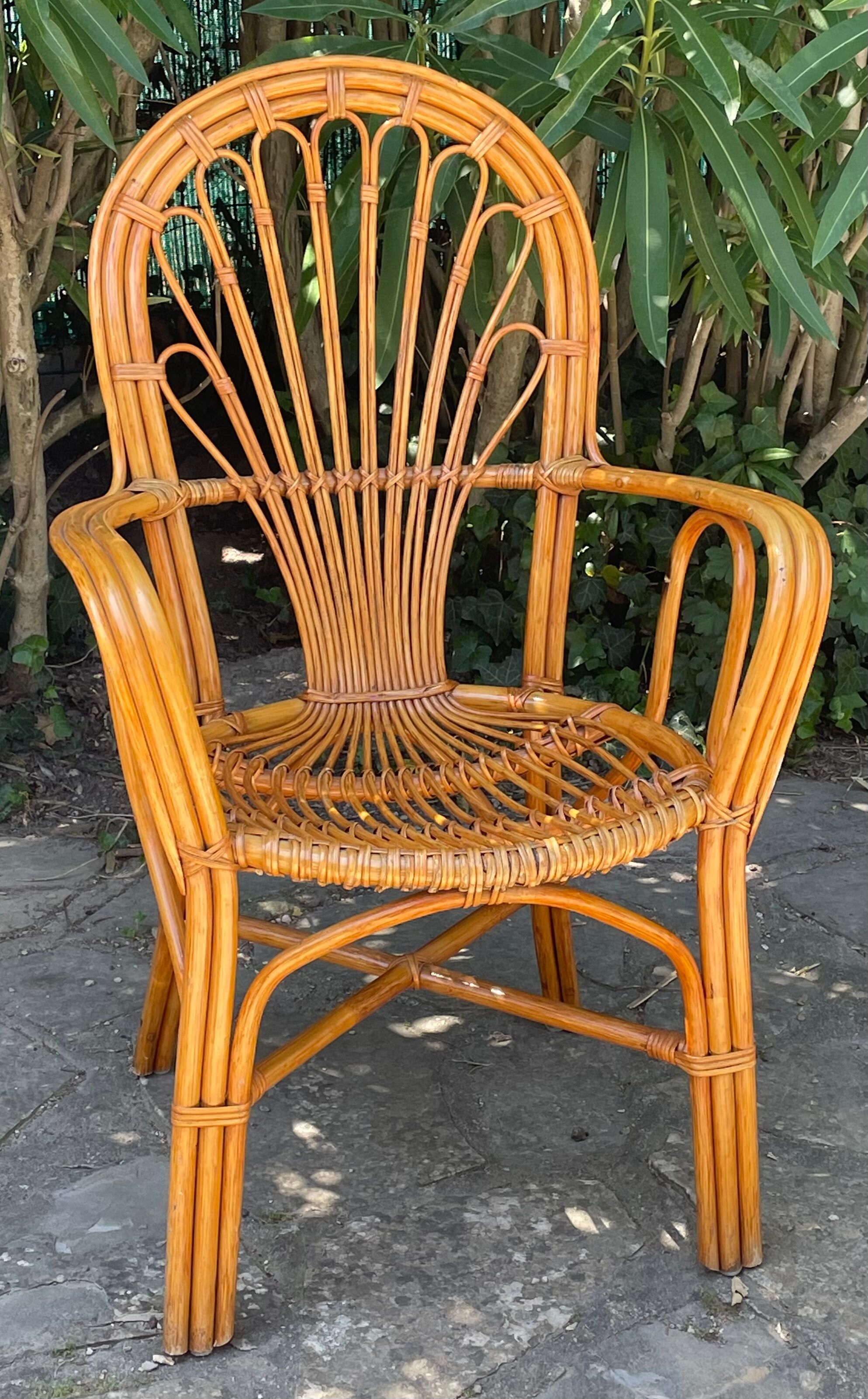 Vintage rattan armchair