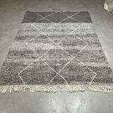 Carpet BeniOurain gray striped white  212x290cm