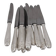 12 dessert, cheese, and hors d'oeuvre knives Grand Prix, Art Deco in silver-plated metal.