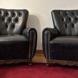 Lot de 2 fauteuils Chesterfield