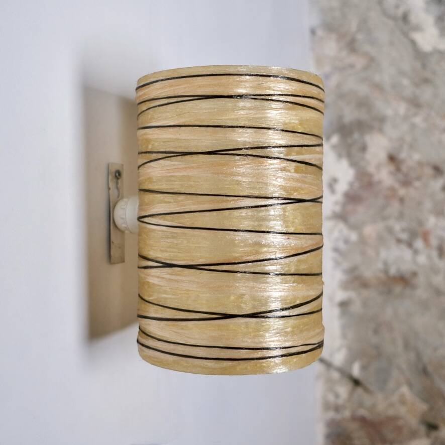 Resin and rope wall light by Accolay, France, 1970s