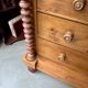 Support furniture, 6-drawer chest in turned pitch pine.