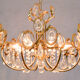 Mid century hollywood regency palwa gilt brass and crystal chandelier