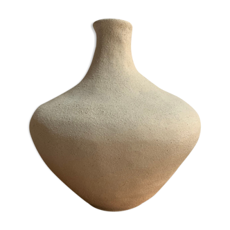 Vase en grès blanc chamotté
