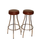 Pair of hockers, bar chairs 70s