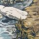 Oil on canvas "Bridge over the stream", signed Chauveau 1968