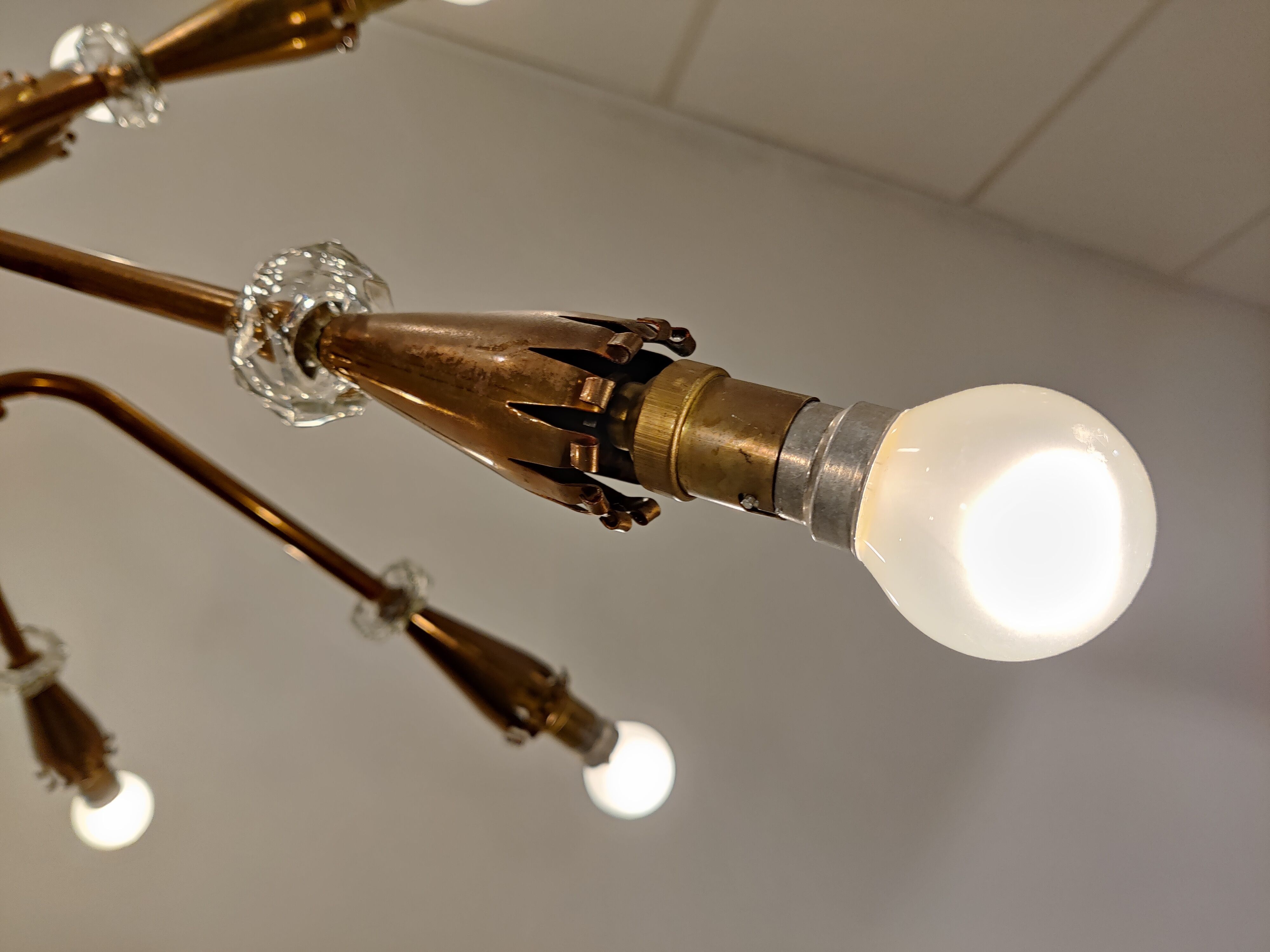 Mid century copper chandelier, 1950s